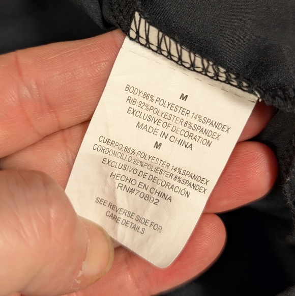 Apana Lightweight Ruched Corded Drawstring Hem Cropped Pants Black Women's M - Picture 11 of 13